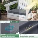 Outdoor Chair Cushions Set of 6: Waterproof & Fade Resistant Seat Cushion for Patio Furniture - 18.5 x 16 x 2 Inch Chair Pads with Ties and Hidden Zipper - Patio Chair Cushion Replacement, Dark Grey