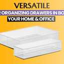 YBM HOME Silver Mesh Drawer Cabinet and or Shelf Organizer Bins, School Supply Holder Office Desktop Organizer Basket 1611s (1, 6x15x2 Inch)