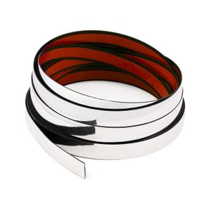 Metallic Silver Molding Trim Flexible PVC Decorative Mirror Border Tape Self Adhesive Vibrant Mirror Like Shiny Decorative Trim for Table, Wall, Mirror, Door, Wardrobe (1/2 in X 16.4 FT, Silver)