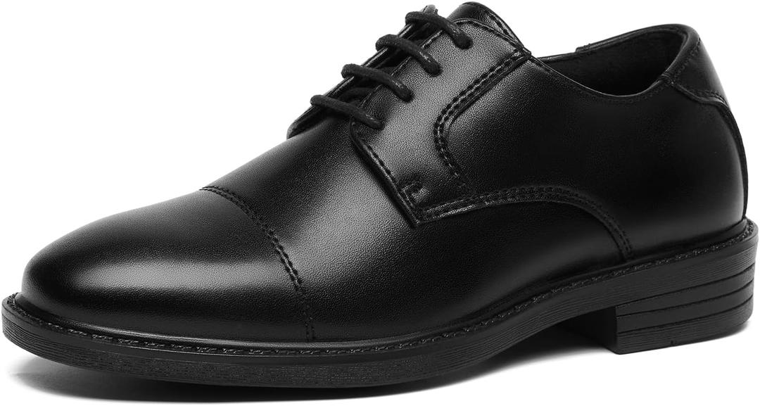 GINNI Boys Dress Shoes Classic Oxfords Wedding Church Formal Shoes for Little Kid 13, Black