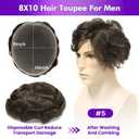 ROSELOVER Men Wig 8x10 Inch,Toupee Hair For Men, Real Human Hair Replacement System with HD Lace & Thin Skin Base,130% Density Natural Looking Mens Hairpiece for Daily Use,(5#) Light Brown