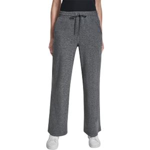 DKNY Women's Spacedye Mid Rise Wide Leg Sweatpants with Pockets (Large)