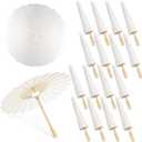 White Paper Umbrellas, 33 Inch Japanese Parasol for Weddings