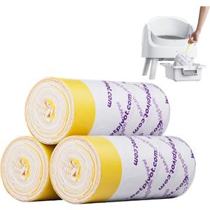 PetPivot Litter Box Liners for AutoScooper 11 Open Top Self Cleaning Litter Box, 3 Rolls 60 pcs