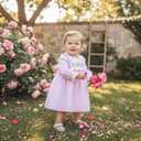Toddler Baby Girl Easter Outfit Jesus Loves Me Embroidery Ruffle Smocked Dress Striped Princess Dresses