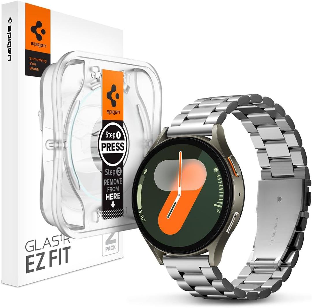 Spigen Tempered Glass Screen Protector [GlasTR EZ FIT] and Modern Fit Band Designed for Samsung Galaxy Watch 7 40mm