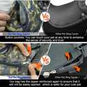 Cuby Pet Dog Sling Carrier for Small Dogs Cats Breathable Mesh Travel Safe Sling Bag Carrier for Dogs Cats Puppy ( M (5-10 lbs) Camouflage)
