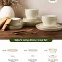 Famiware Saturn Dinnerware Sets, Plates and Bowls Sets for 4, 12 Pieces Stoneware Dish Set - Chip and Scratch Resistant, Microwave and Dishwasher Safe Tableware Set, Vanilla White with Rim