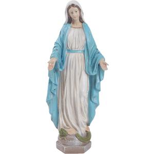 Our Lady of Grace Blessed Virgin Mother Mary Statue Catholic Religious 15.8 Inch Colored Resin Statue Figurine for Garden, Outdoor, Patio, Cemetery Grave Stone (Monther Mary)