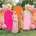 FYSUIMU 3 Pcs Pink Orange Arch Backdrop Covers Stretchy Spandex Arch Stand Fabric Cover for Wedding Birthday Baby Bridal Shower Anniversary Ceremony Party Decoration (4ft/5ft/6ft)