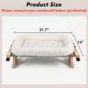 AMOSIJOY Cat Sill Window Perch Sturdy Hammock Window Seat with Cushion Bed Cover, Wood & Metal Frame for Large Cats, Easy to Adjust Cat Bed for Windowsill, Bedside, Drawer and Cabinet(Cushion Bed)