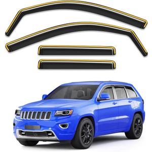 in-Channel Window Rain Guards Fit for Jeep Grand Cherokee 2011 2012 2013 2014 2015 2016 2017 2018 2019 2020, Visors Vent Visors Window Deflector Vent Shades Car Accessories -4 pcs
