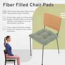 Arlee Micro Fiber Polyester Chair Pads, 2 Count (Pack of 1), Olive, 15L x 15W