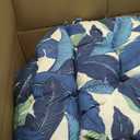 LVTXIII 2 Pack Outdoor High Back Cushions, 22" W x 20" D Tufted Seat and Back Chair Cushion with Ties, Fluffy Patio Replacement Rocking Chair Cushion for Outdoor Furniture Use, Swaying Palms Blue, 44"x22"x4"