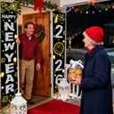 Upgraded, Ideal New Years Eve Party Supplies 2026, 300D Premium New Year Banner, Large 71x12in (with 2pcs Golden hanging rod) (Classic Diamond Style Design) HD Printing, Perfect for NYE Decorations