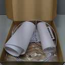 White Lamp Shades Set of 2, Drum Large Lampshades 13" Top x 13" Bottom x 10" High, Replacement Lamp Shades Natural Linen for Table Lamps Floor Lamps, Easy Assembly Required