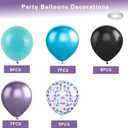 2 x Metallic Blue Purple Balloons with Confetti - Latex Balloons for Halloween, Boys, Space, Wedding Parties
