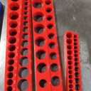 Magnetic Socket Organizer Set, 6-Piece Socket Holder Set Includes 1/4", 3/8", 1/2" Drive Metric SAE Socket Trays, Holds 141 Pieces Standard Size and Deep Size Sockets(Socket not Included),red and blue