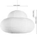 21.65inch White Cloud Lampshade,Big Size Foldable Chinese Paper Lantern, Handicrafts Ceiling Ampshade Indoor Decorative Chandelier, 21.65*14.17 inches