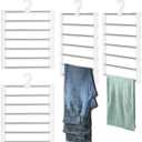 4Pcs Multi Layer Foldable Trouser Hanger Space Saving Versatile Pants Rack for Skirt Scarf Towel Bed Sheet Tie and Belt