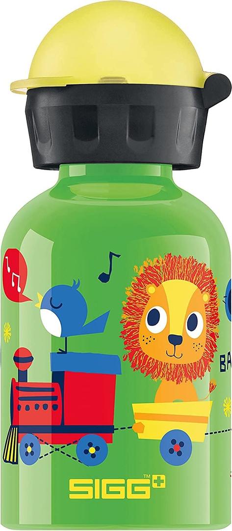 Sigg - Kids Water Bottle - KBT - Made in Switzerland - Leakproof - BPA Free - for Kindergarten, Preschool, School 10 Oz (Jungle Train)