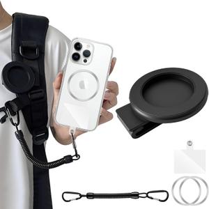 Magnetic Belt Clip Phone Holder with Anti Theft Phone Chain, for Hiking Travel Outdoor Climbing,Cellphone Holder, for All Cell Phone Android