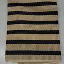 OJIA Outdoor Porch Rug Front Door Mat 24'x51, Washable Black and Tan Striped Outdoor Rugs Front Door Rug Cotton Woven Kitchen Rugs Small Area Rugs for Entryway Patio Bedroom Bathroom
