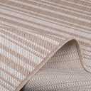 Outdoor Rug 6x9 Beige Washable Outside Rugs for Patios Porches Stiripe Linear Modern Waterproof Durable Non-Shedding, Easy-to Clean Deck Balcony Indoor Outdoor Carpet (6 x 9 Beige)