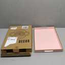 Spsyrine Pink Decorative Serving Tray with Handles, Elegant Plastic Coffee Table Tray for Ottoman, Living Room, Home Decor 15.6" X 10.2"