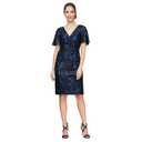 Alex Evenings Women's Short Cocktail Dress, Wedding Guest, Formal Event Size 6