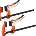 Jorgensen 12-inch Bar Clamp Set, Bar Clamp for Woodworking, Quick Release Gear Clamp with 600 lbs Load Limit - 2 Pack