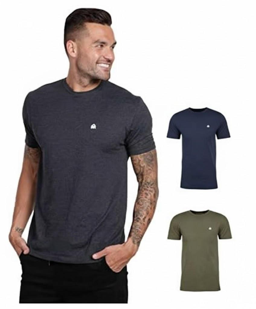 INTO THE AM Mens T Shirt with Logo - Short Sleeve Crew Neck Soft Fitted Tees 2XL Fresh Classic Basic Tshirts 2Pack