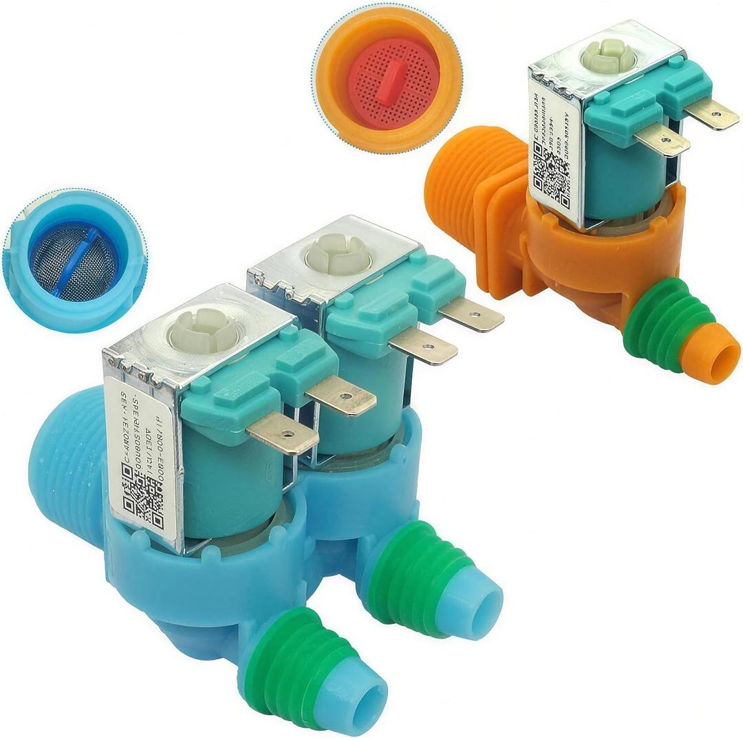DC62-00311F&DC62-30314V Washer Water Inle Valves Set Replacement Samsung Washer Part Inlet Valve 992244 AP5966624 PS11719654 EAP11719654 3992464 AP5966634  (DC62-30314V-DC62-00311F)