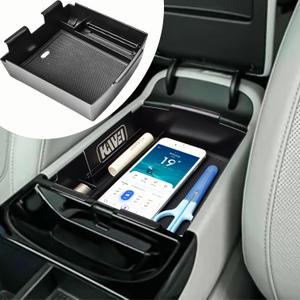 HGWEI Center Console Organizer Compatible with 2025 2026 Hyundai Tucson Limited/Hybrid/Plug-in Hybrid Accessories Insert Tray Middle Armrest Storage Box (with Steering Wheel Shifter), Black
