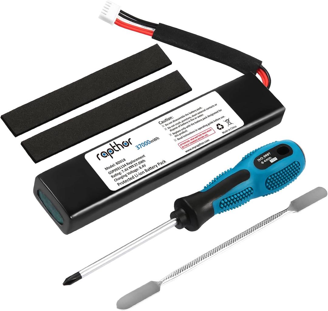 rapthor 37000mWh Replacement Battery Compatible with JBL Xtreme 1 Xtreme1 GSP0931134 Xtreme Speaker with DIY Repair Tools 8.4v 37.0Wh