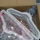 HOUSE DAY 14 Inch Kids Velvet Hangers 50 Pack, Durable Big Kids Hangers for Youth,Teen, Non Slip Kid Felt Hanger, Cute Childrens Hanger for Closet, White