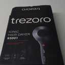TREZORO Professional Ionic Hair Dryer for Salon - 2200W Powerful Blow Dryer - Lightweight Travel for Normal & Curly Hair Includes Volume Styling Nozzle (Premium Jet Black)