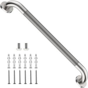 ZUEXT 24 Inch Brushed Nickel Anti Slip Shower Grab Bar with Knurled Grip