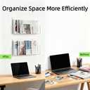Clear Acrylic Single Pocket Wall Mount File Holders, Self-Adhesive Plastic Document Organizer for Office and Home, Suitable for Legal Size Papers, Brochures, Magazines, and Literature Display, 2 Pack