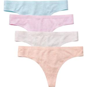 Wealurre Women's Cotton Thong Breathable Panties Low Rise Underwear (Medium)