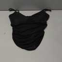 SOLY HUX Women's Sheer Mesh Cami Tops V Neck Spaghetti Strap Ruched Y2k Going Out Crop Top (Plain Black, Small)