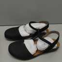 Athlefit Women's Closed Toe Sandals Comfort Cork Footbed Arch Support Flat Sandals Size 9.5