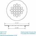 Chrome Plated Snap-in Shower Drain Cover Replacement, Welsan Stainless Steel 4-1/4" OD Round Shower Strainer Grid Easy to Install