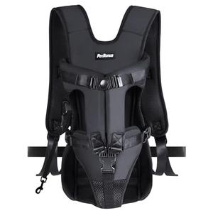 PetBonus Pet Front Dog Carrier Backpacks, Adjustable Pet Backpack, Legs Out Easy-fit Puppy Chest Carrier for Medium Small Dogs, Hands Free for Hiking, Cycling (Black, M)