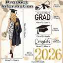 Class of 2026 Sign for Backdrop Gold and Black Acrylic Mirror Decal Letter Sticker Congrats Grad Girl Graduation Party Decorations for Grad Party, Congrats Grade 2026 Graduation Vinyl Decal Parties