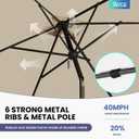 Ayge 6.5x10FT Rectangular Patio Umbrella Outdoor Table Umbrella w/Push Button Tilt & Crank Rectangle Market Umbrella UV Protection for Garden,Deck,Lawn,Yard & Pool,Beige