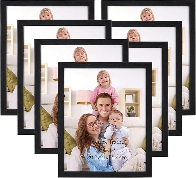 Giftgarden 8x10 Picture Frame Multi Photo Frames Set for Wall Decor or Tabletop Display, Pack of 6, Black