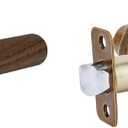 2 Pack Walnut Wood Privacy Door Lever - Reversible Keyless Locksets Door Handles for Interior Bedrooms&Bathrooms Room Door Lock Zinc Alloy Base (2 Pack, Aged Brass, Privacy)