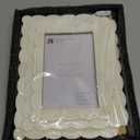 Handicrafts Home Scalloped Art Inspired Bone Inlay Handmade 4x6 Picture Frame - Small Photo Frame for Wall Hanging, Desk Decor & Living Room Wall Decor - Farmhouse & Home Decor Gift Frame, White