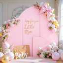 Light Pink Half Moon Arch Covers Wedding Arch Backdrop Cover for Weddings Birthday Parties Baby Showers Events 5ft Pink Half Arch Fabric Cover Set